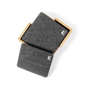 LAAX - eco-neutral RPET Set of 6 Felt Coasters with Bamboo Stand