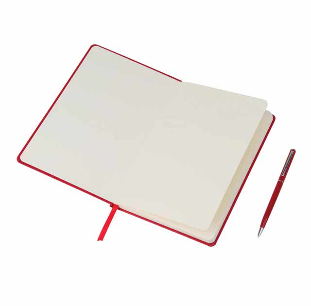 CAMPINA - Giftology A5 Hard Cover Notebook with Metal Pen - Red