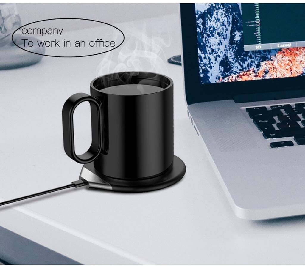 CRIVITS - Smart Mug Warmer with Wireless Charger - Black