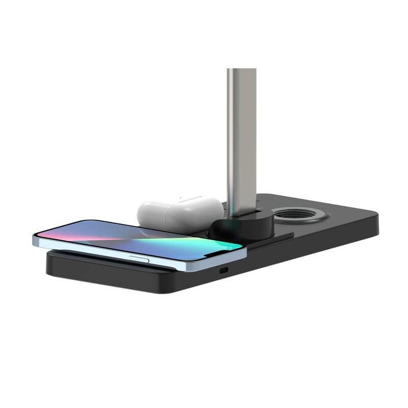 VELES - @memorii 3 in 1 Wireless Charger with Desk Lamp - Black