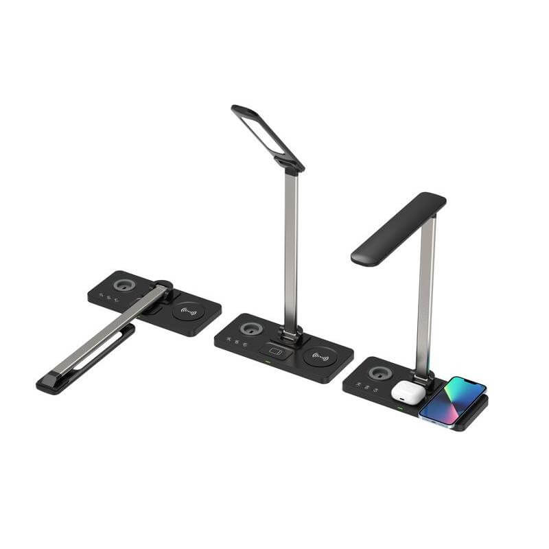 VELES - @memorii 3 in 1 Wireless Charger with Desk Lamp - Black