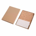 BORSA - eco-neutral Set of A5 Cork Fabric Hard Cover Notebook and Pen - White