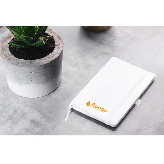 PINGER - Giftology A5 Hard Cover Ruled Notebook - White