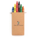 Set Of 6 Crayons In Natural Cardboard Box.