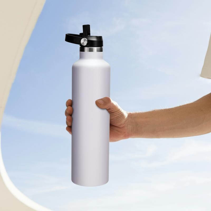 CERVO - Hans Larsen Vacuum Stainless Steel Bottle with Sports Lid - 1L - White
