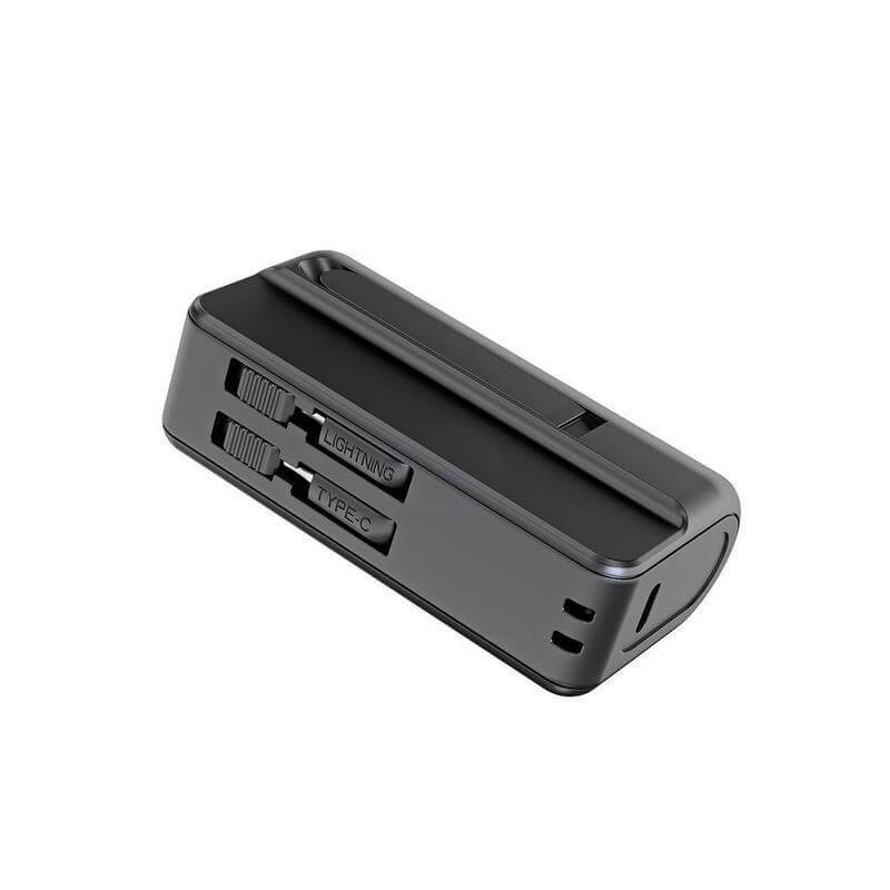 CAPSULE - @memorii® 4500mAh Mini Powerbank with Inbuilt Cable and Phone Stand