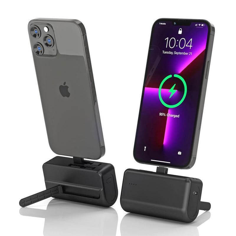 CAPSULE - @memorii® 4500mAh Mini Powerbank with Inbuilt Cable and Phone Stand