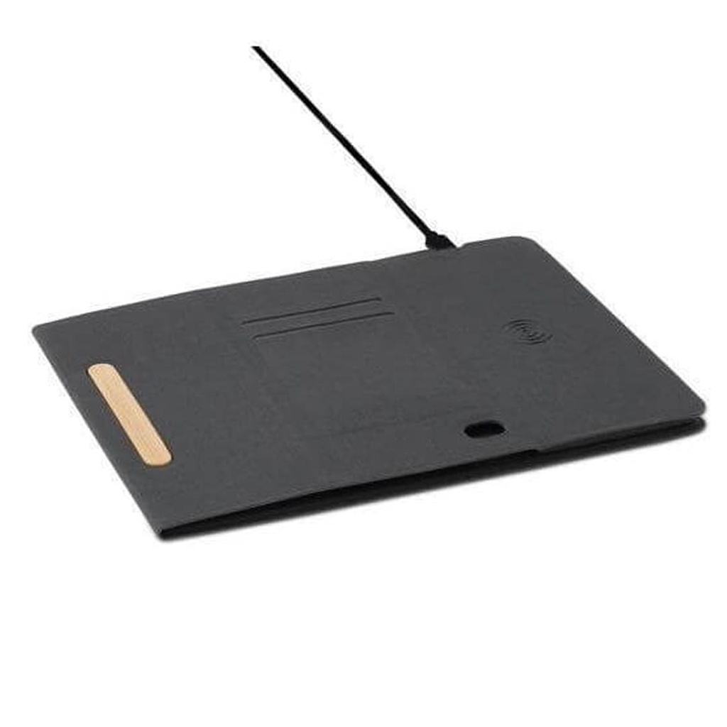 BLACE - CHANGE ZERO Recycled PU 15W Wireless Mousepad & Desk Organizer - Black
