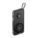 ROTTERDAM - @memorii® 10,000mAh Universal Wireless Powerbank with inbuilt cables - Black