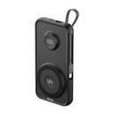 ROTTERDAM - @memorii® 10,000mAh Universal Wireless Powerbank with inbuilt cables - Black