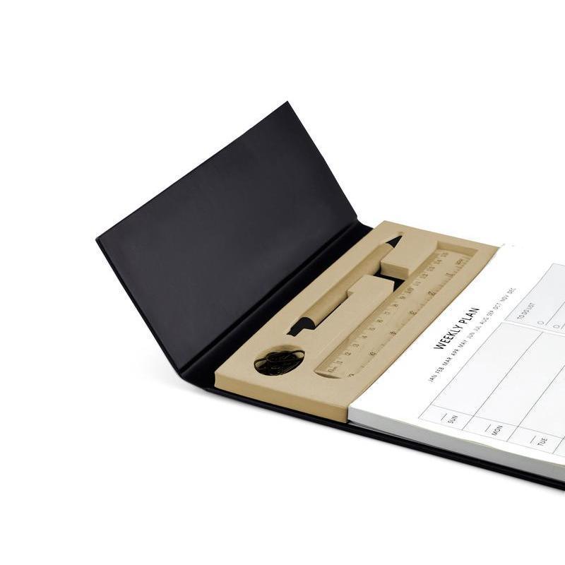 ACERRA - A4 Weekly Desk Planner with Pen, Ruler and U-clips