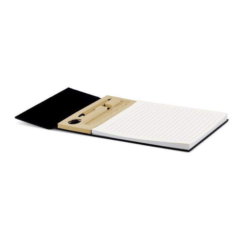 ARSLEV - A4 Ruled Desk Notepad with Pen, Ruler and U-clips