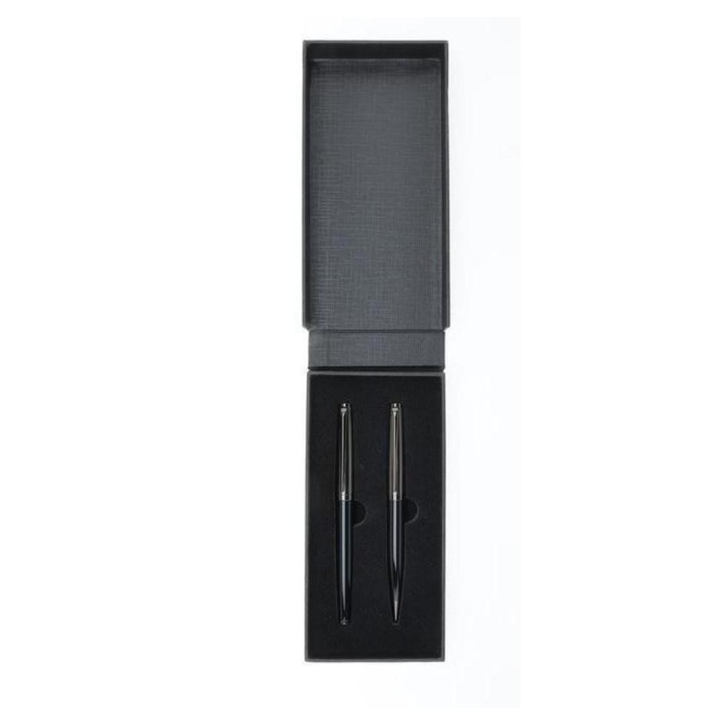 KIRAZ - Santhome® Gift Set of 2 Luxury Pens - Black / Chrome
