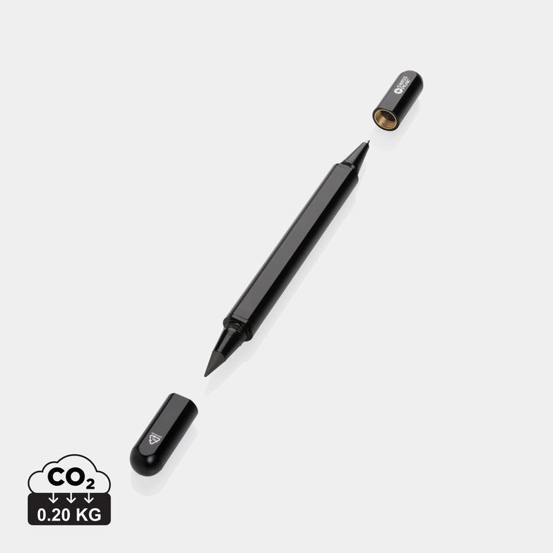 Swiss Peak® Storm RCS Recycled Aluminum Dual Tip Pen - Black