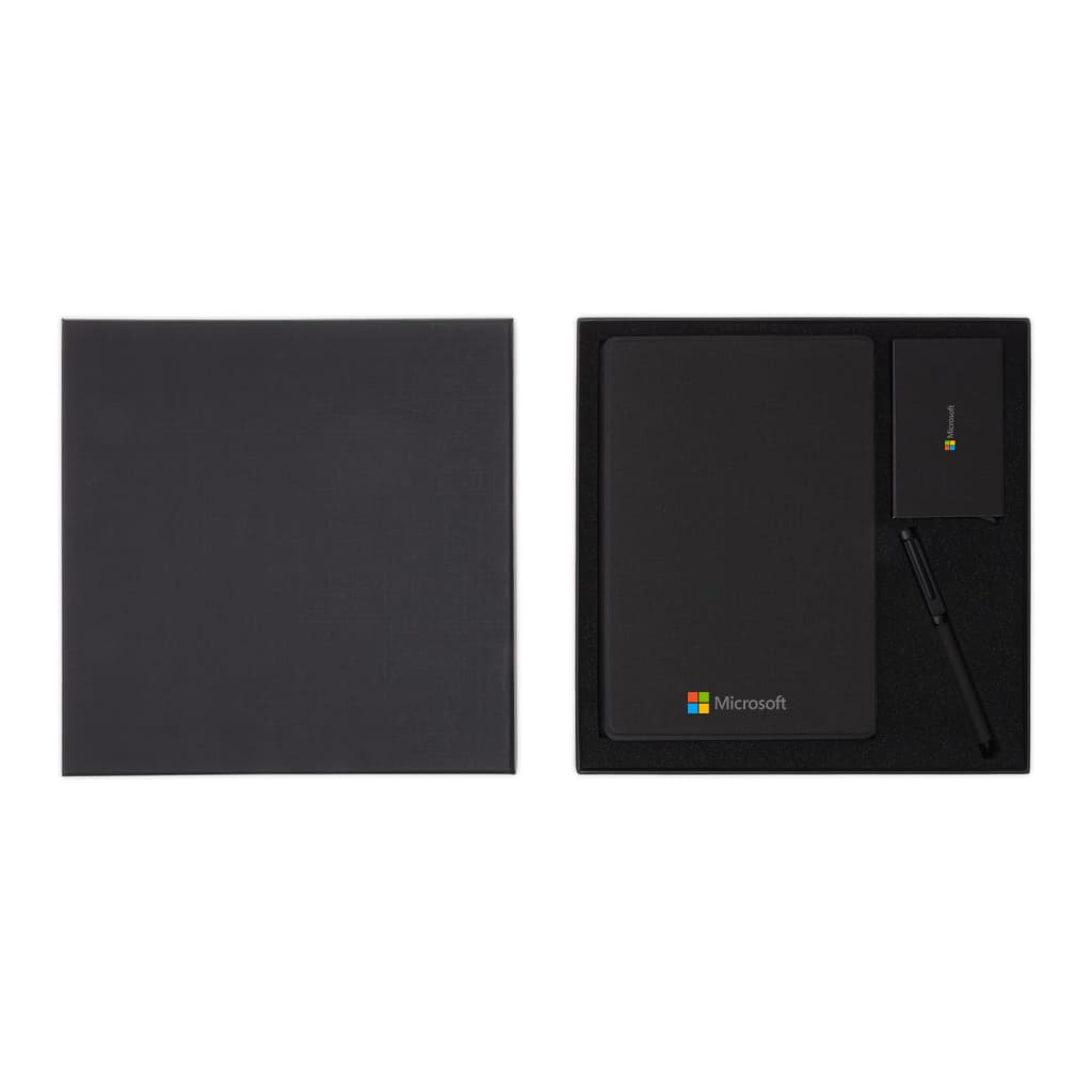 TESSIN - CHANGE ZERO Sustainable Gift Set with Refillable Notebook, Pen & Cardholder - Black