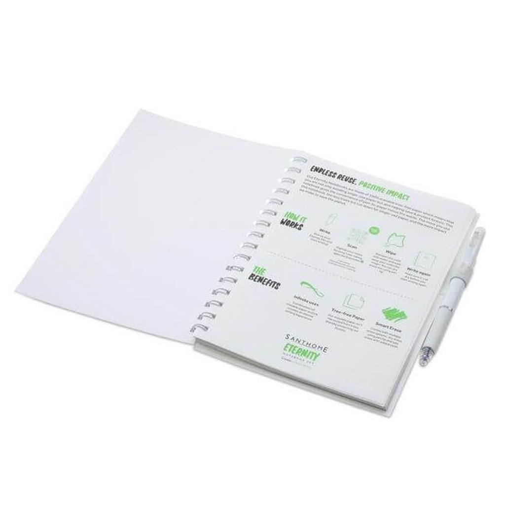 Santhome® Eternity - The Reusable Notebook & Pen Set - White