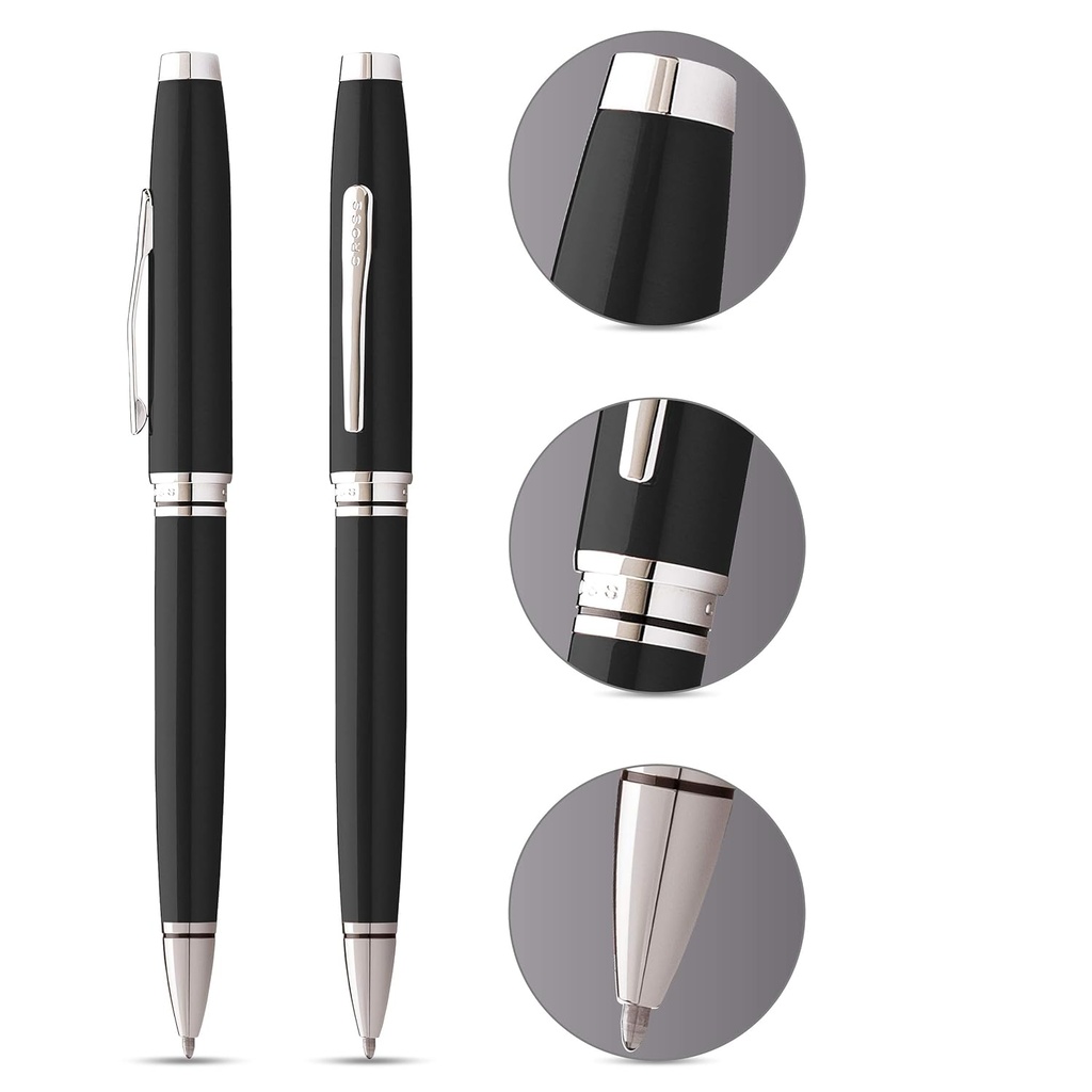 Cross Coventry Black Lacquer with Polished Chrome Appointments Ballpoint Pen