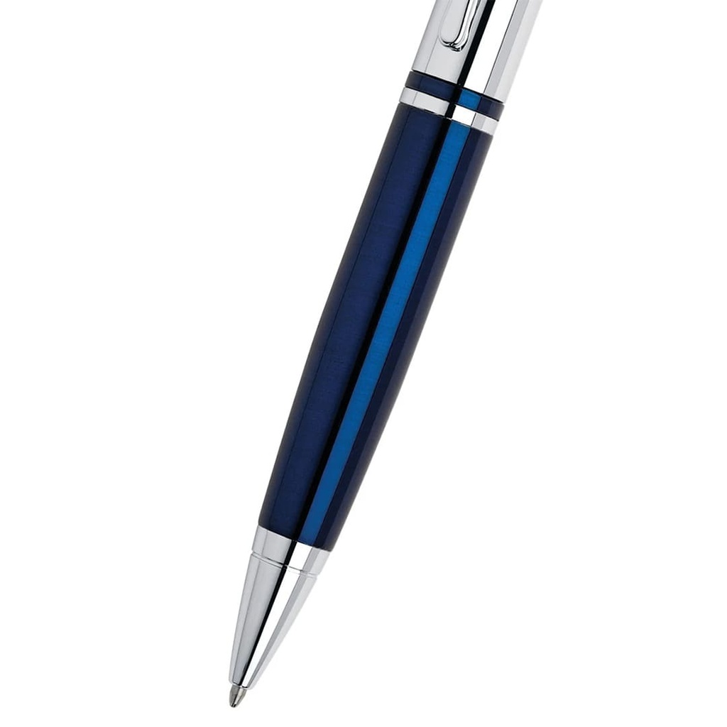 Cross Calais™ Chrome/Blue Lacquer with Polished Chrome Appointments Ballpoint Pen