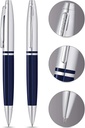 Cross Calais™ Chrome/Blue Lacquer with Polished Chrome Appointments Ballpoint Pen
