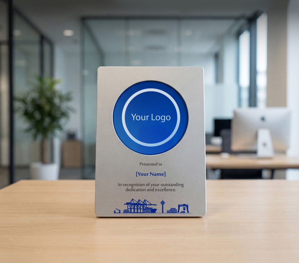 A metallic certificate with circle frame attached. ideal for awards, official recognition, and national occasions, with customization options available.
