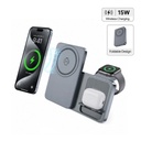 ARGENE - @memorii Magfold 3 in 1 Wireless Charger Stand - Metallic Grey