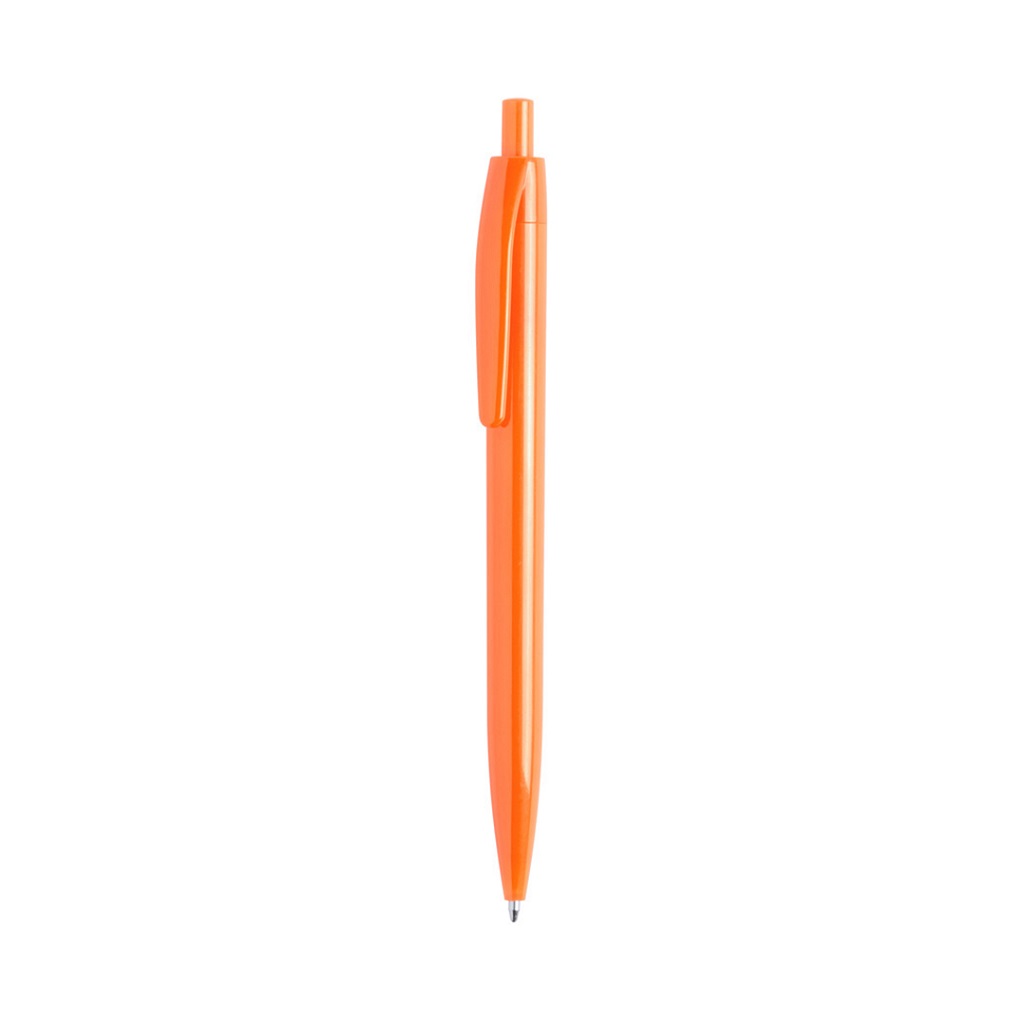 Push-up Ball Pen With Monochrome Design - Orange