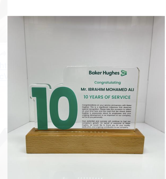 Acrylic Trophy with wood