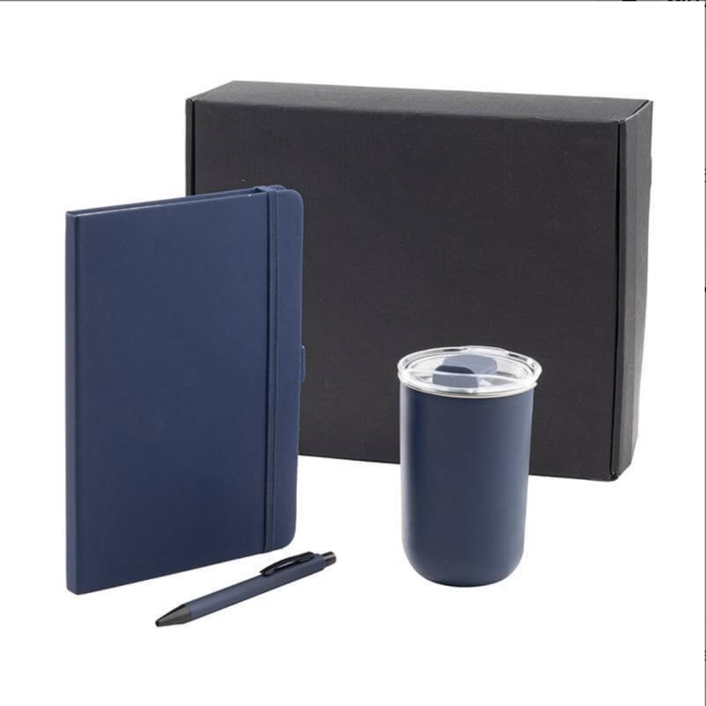 HEVIZ - Giftology Set of Tumbler, A5 Notebook and Pen - Navy Blue