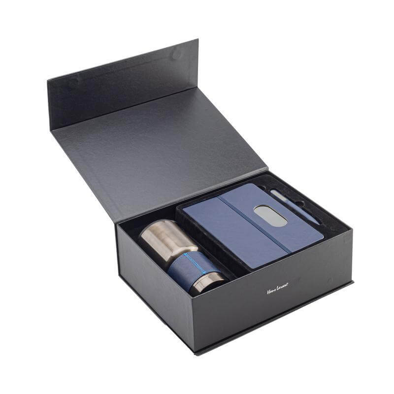 [GSHL 9596] GIESSEN - Hans Larsen Gift Set of Tumbler, Notebook and Pen - Blue