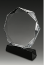 A uniquely shaped Nonaglow crystal piece resting on a soft-edged black base, Obsidian Crest blends balance with boldness. Its refined geometry and smooth contours evoke modern architectural elegance, while the deep onyx base adds a commanding presence. A perfect choice for recognition or refined display.
