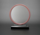 B-Globica is Crystal framed in Circular bronze ring by a bold metallic with a polished finish, with a solid black base brings a celebratory touch to a trophy display.