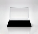 The EngraRect trophy features a clear rectangular crystal block on a glossy black base, offering a professional look. Ideal for versatile engraving options to suit any achievement.