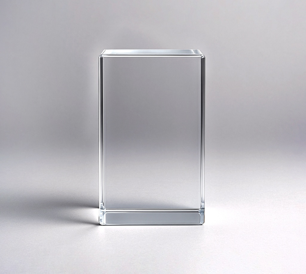The Quadiscent crystal is made from high-quality lead-free K9 crystal, offers versatile customization options and comes in multiple sizes, with its simple design, making it an elegant choice for awards or decorative uses.