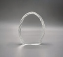 The Petaluxe crystal award features a curved shape, made from high-quality, lead-free K9 crystal. Its textured, frosted edges create a striking contrast with the clear central surface, enhancing its visual appeal. With customization options and multiple sizes, this award is perfect for achievements in style and elegance.