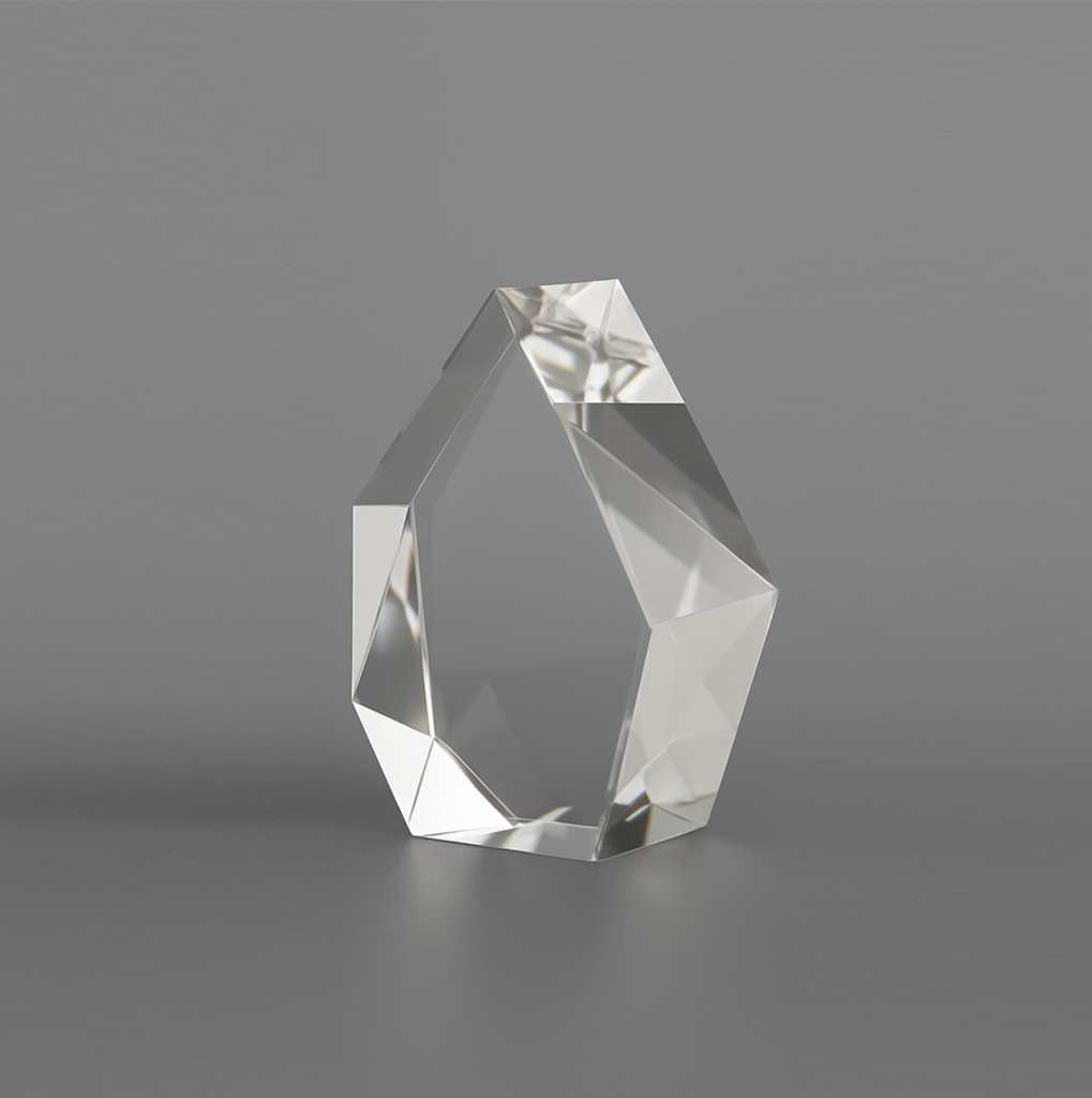 Quintris is Pentagonal shaped Crystal is enhancing a piece that blends modern design with elegance. Its unique five-sided shape creates depth from every angle, making it a sophisticated focal point in any space.