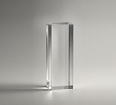 The Quadiscent-Biga crystal is made from high-quality, lead-free K9 crystal admired for its unmatched clarity and brilliance. It offers versatile customization options and comes in multiple sizes, making it an elegant choice for awards or decorative uses.
