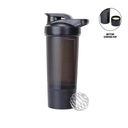 FINIQ - Giftology Protein Shaker Water Bottle with Cup - Black