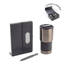GIESSEN - Hans Larsen Gift Set of Tumbler, Notebook and Pen - Black