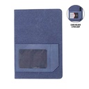ADANA - Santhome Recycled Canvas A5 Hard Cover Notebook with PU Pocket - Navy