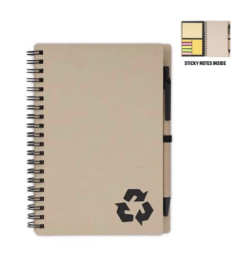 [NBEN 5327] SION- eco-neutral B6 Notepad & Pen Set with Sticky Note - Black