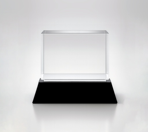 [SH1033] The EngraRect trophy features a clear rectangular crystal block on a glossy black base, offering a professional look. Ideal for versatile engraving options to suit any achievement.