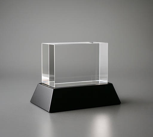 [SH1032] The EngraRect trophy features a clear rectangular crystal block on a glossy black base, offering a professional look. Ideal for versatile engraving options to suit any achievement.