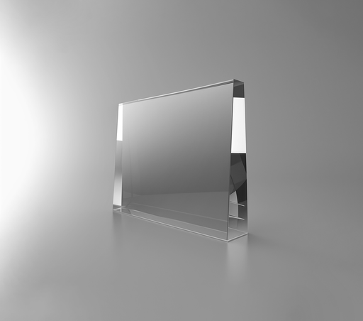 [SH4214] The Glimflat crystal trophy is made from high-quality, lead-free K9 crystal, featuring a wide design and a tapered sides. With flat faces and a clear crystal base, it offers a sleek and stable structure. Available in various sizes, it’s perfect for showcasing custom engravings with a bold and elegant presence