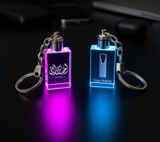 [SH4221] GripKey a sleek rectangular crystal keychain with clean edges and a built in light feature that enhances engraved designs. Ideal for detailed photo engravings or custom messages blending elegance with smart and modern flair.