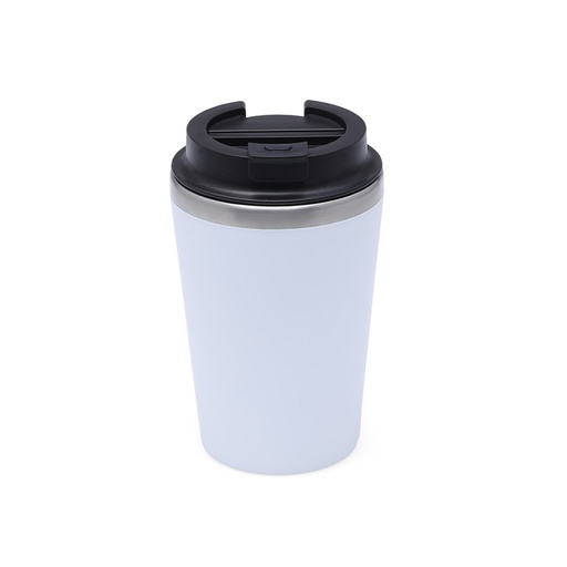 [DWGL 3189] MOSS - Giftology Steel/PP Double Wall Tumbler - 350ml - White