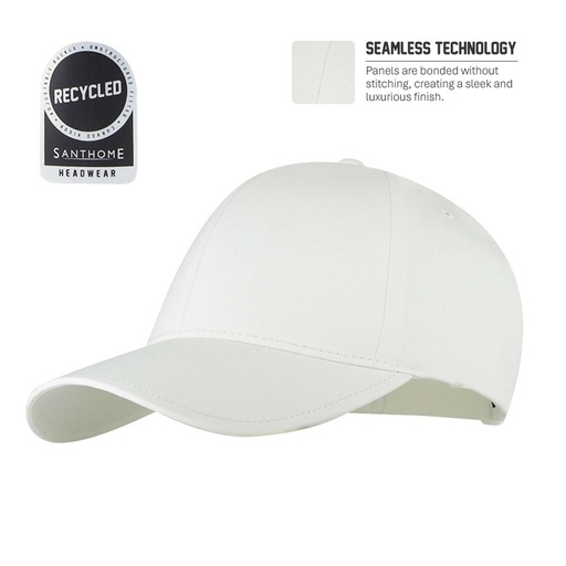 [HWSN 7129] PEAK - Santhome® DryNCool® Advanced Seamless 6-Panel Cap - White