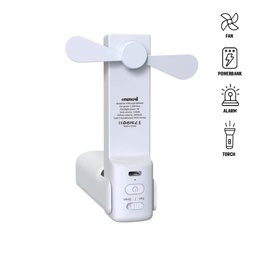 ZEPHYR - @memorii 4-in-1 Fan Powerbank, Safety Alarm & Torch - White