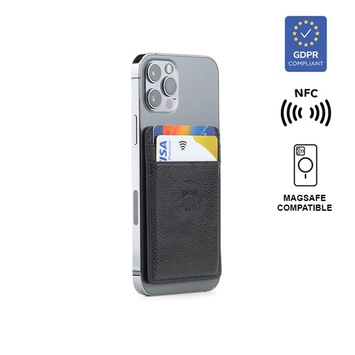 [ITSN 1208] ROMA - Santhome® 2-in-1 Mag Cardholder and Inbuilt NFC Digital Business Card - Black