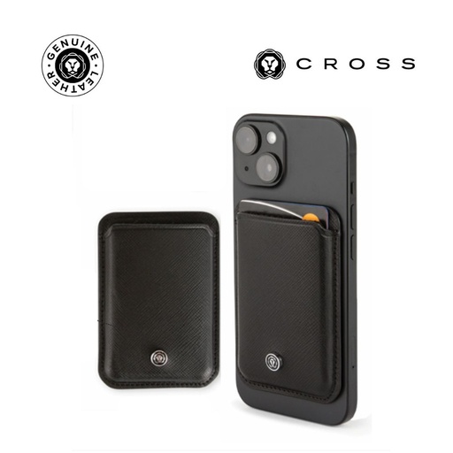 [LACR 2030] CROSS Saffiano Leather Magnetic Cardholder - Black