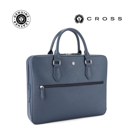 [MBCR 2232] Cross Luxury Leather Briefcase - Navy Blue
